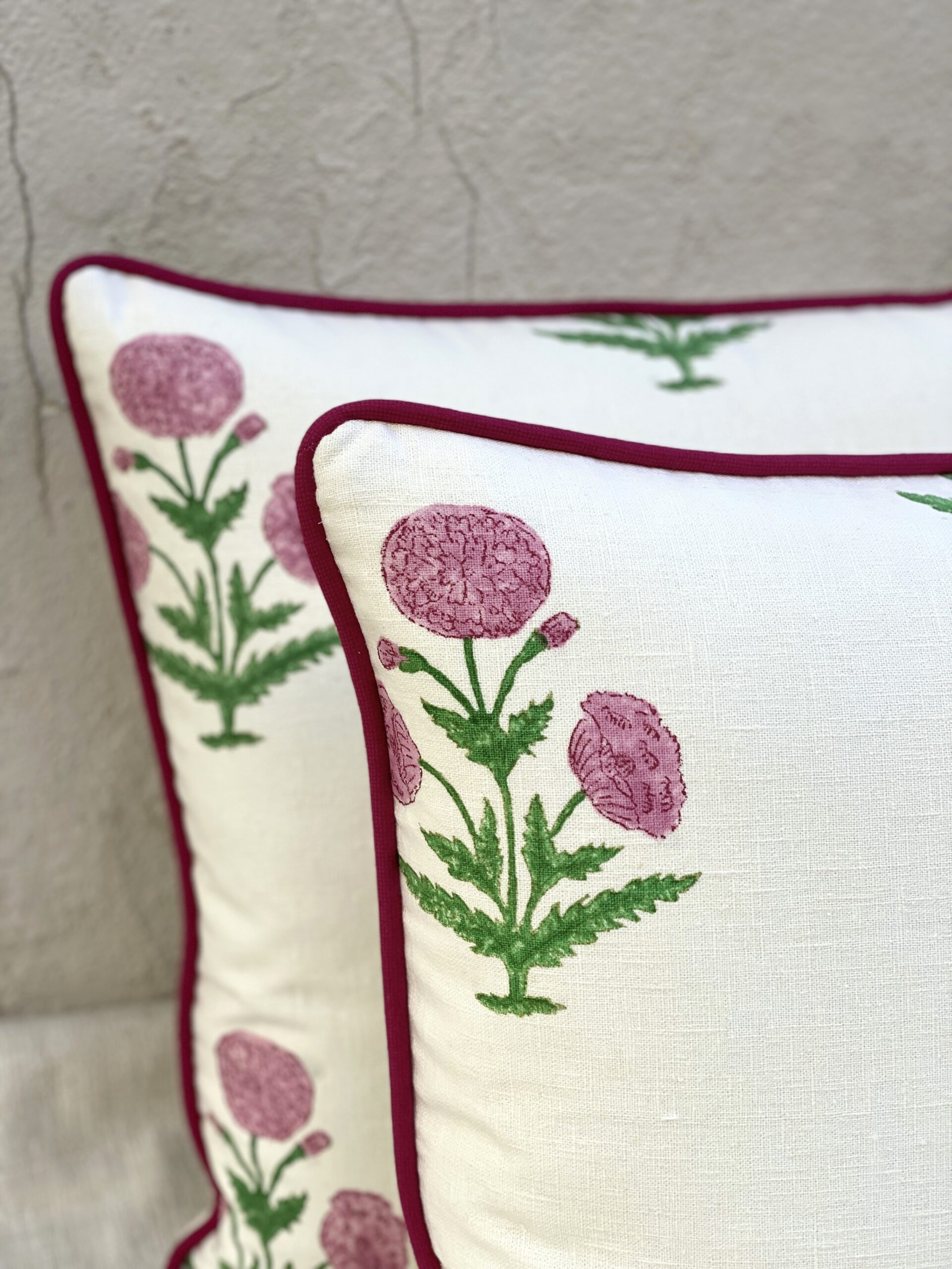 Schumacher Poppy Hand Block Pillows