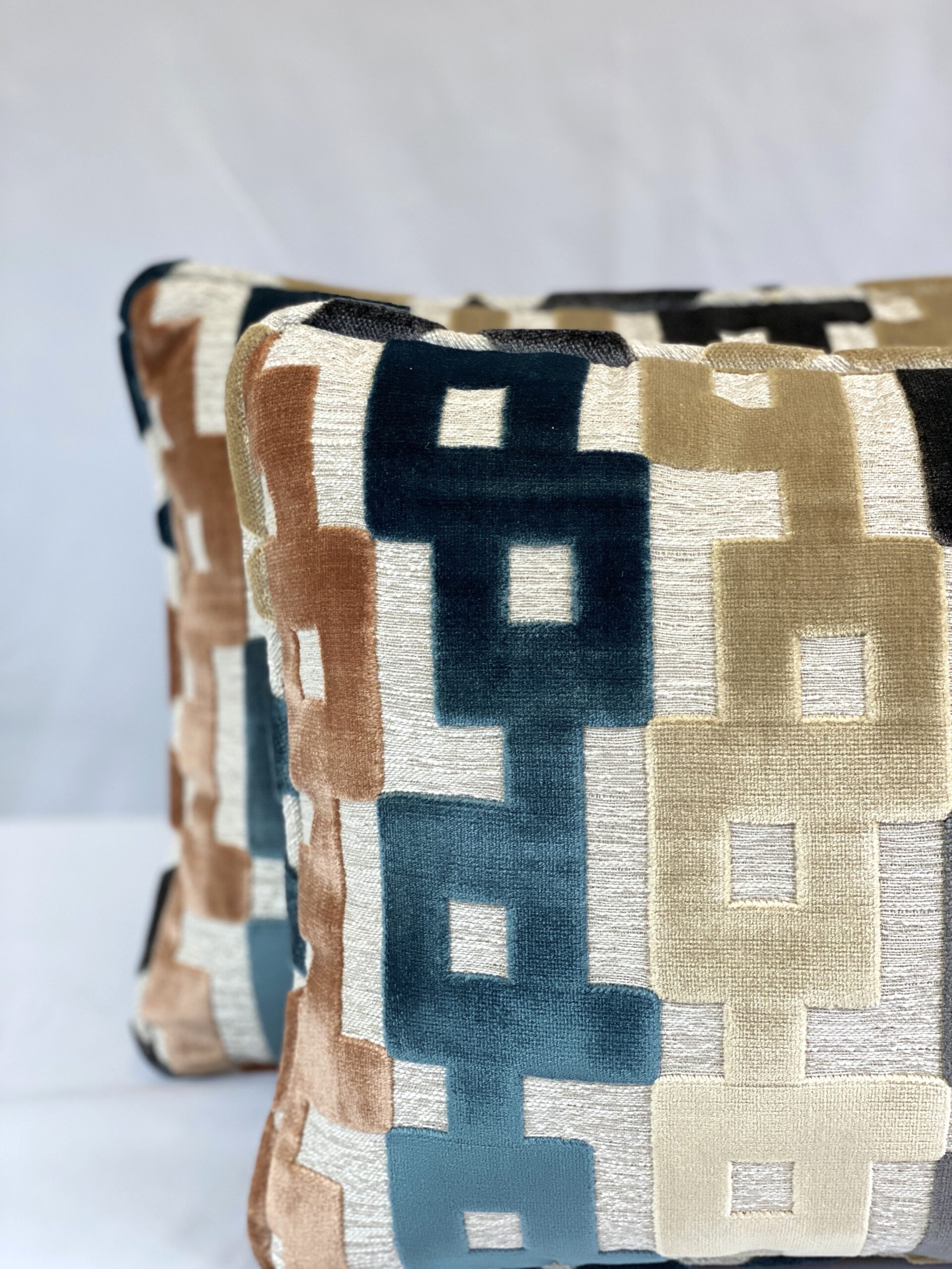 Kravet Chain Velvet Pillows