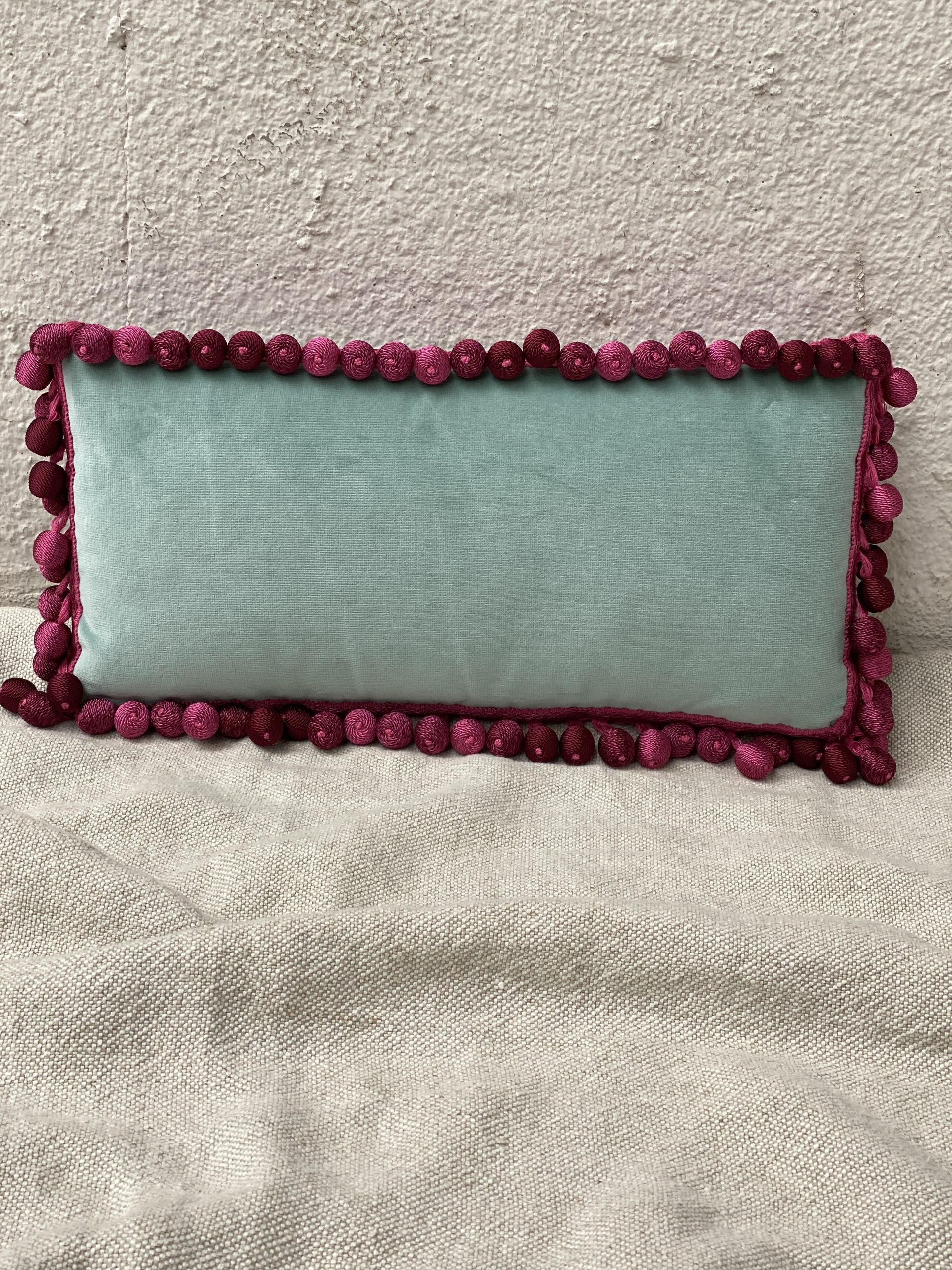 Rectangle Pillow + Ball Fringe