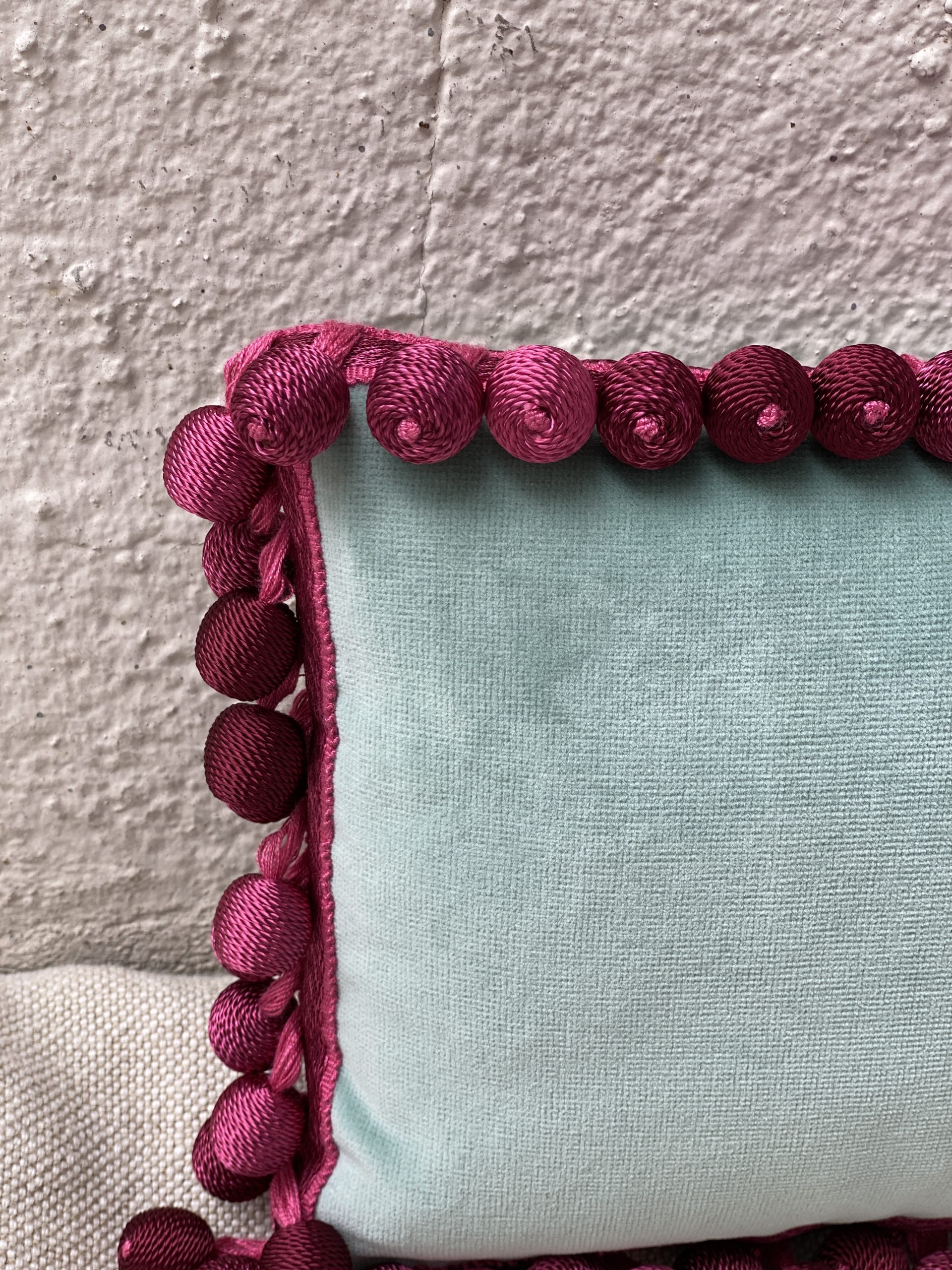 Rectangle Pillow + Ball Fringe