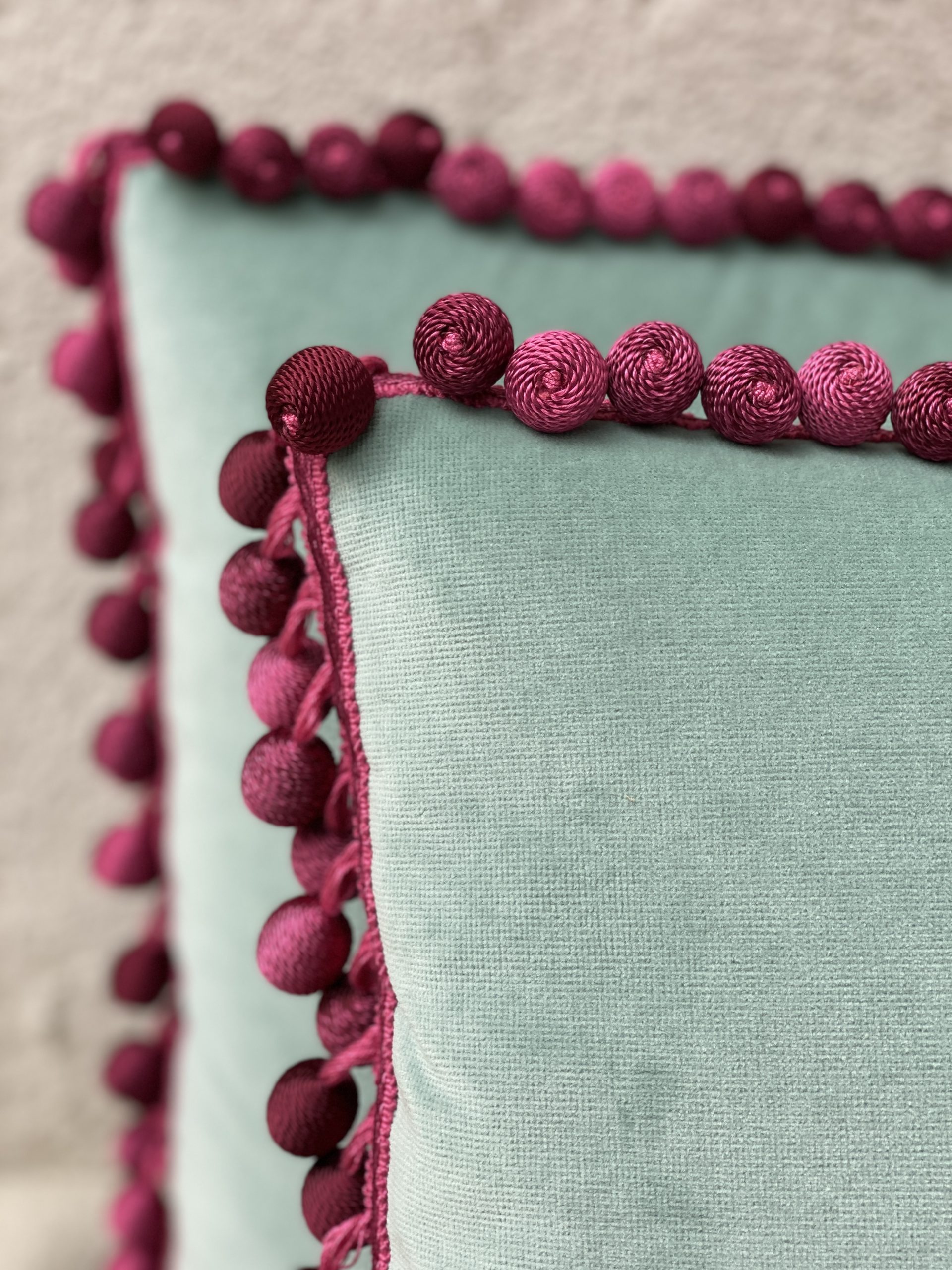 Square Pillows + Ball Fringe