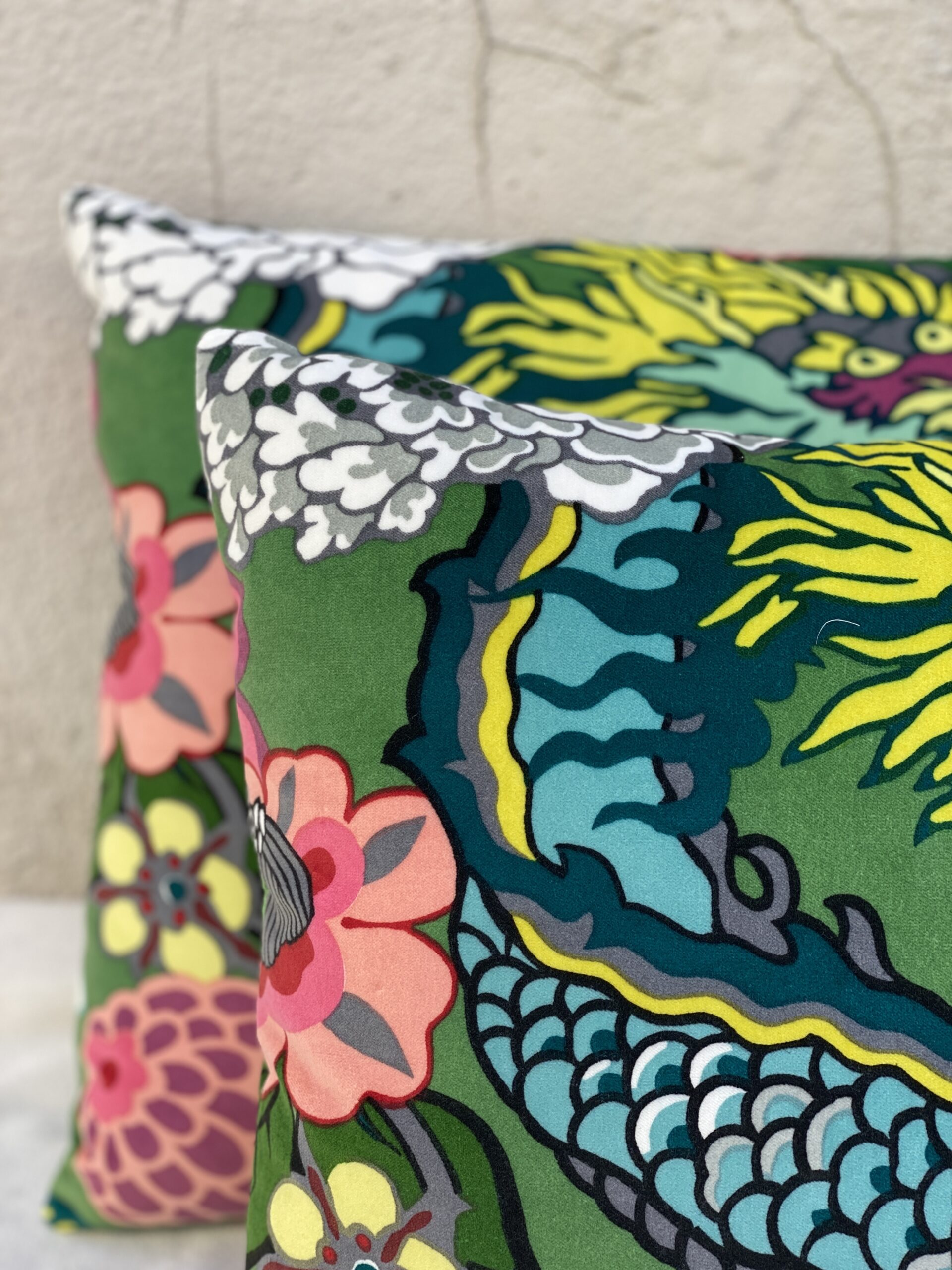 Schumacher Dragon Pillows