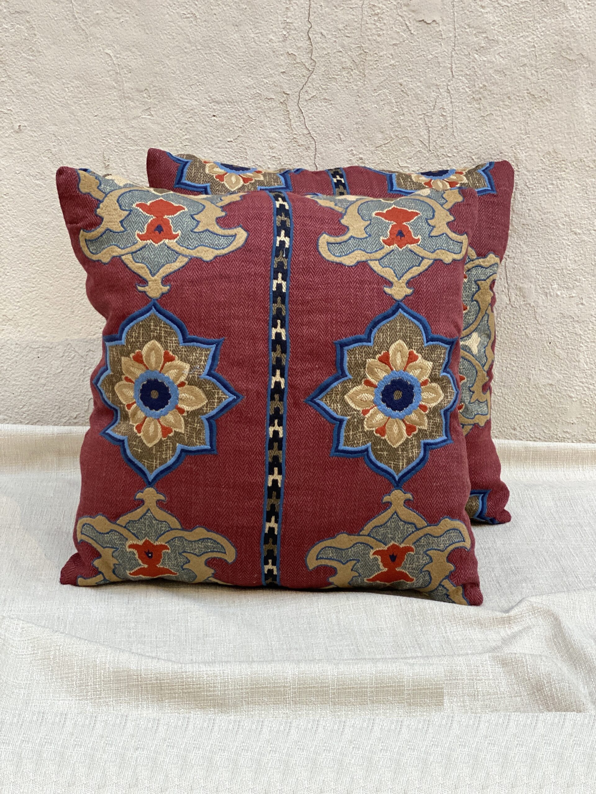 Schumacher Embroidered Pillows