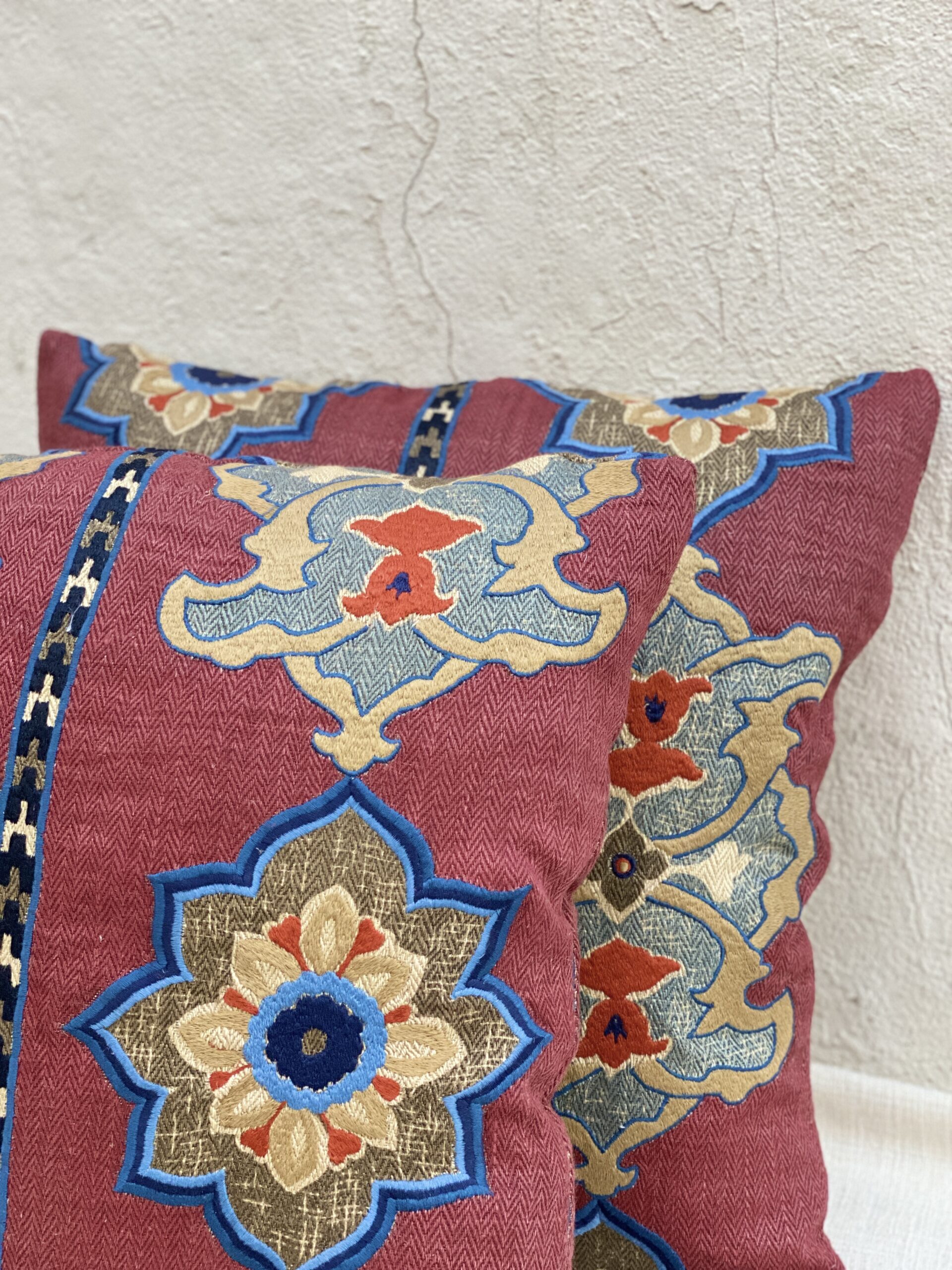 Schumacher Embroidered Pillows