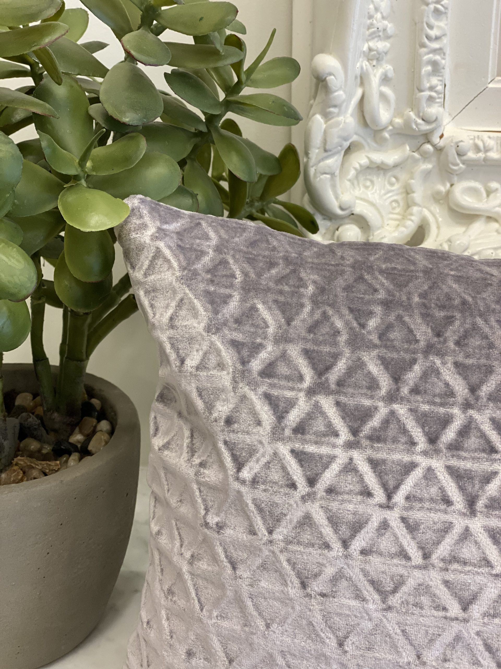 Velvet Geometric Pillow