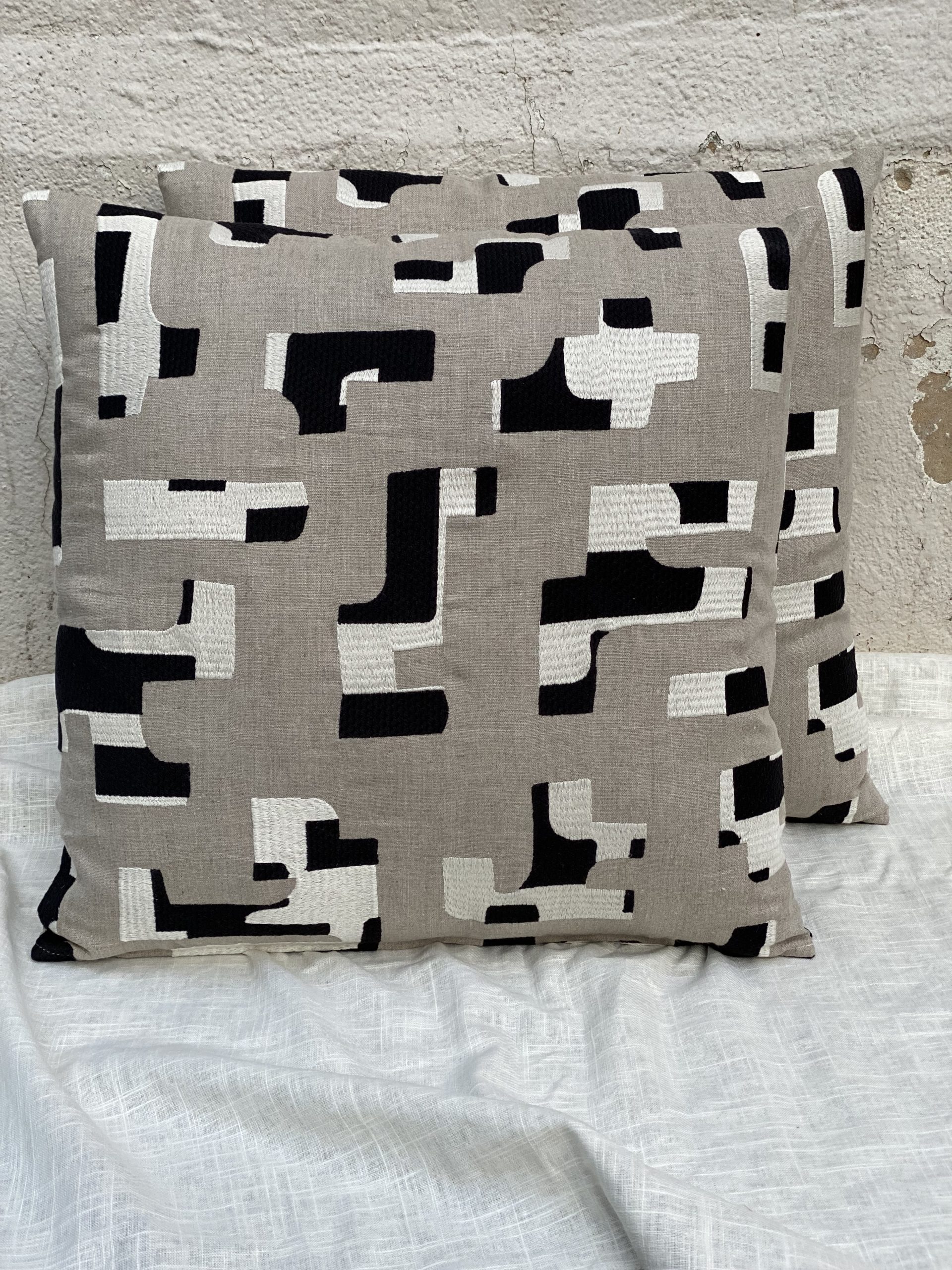 Embroidered Linen Pillows