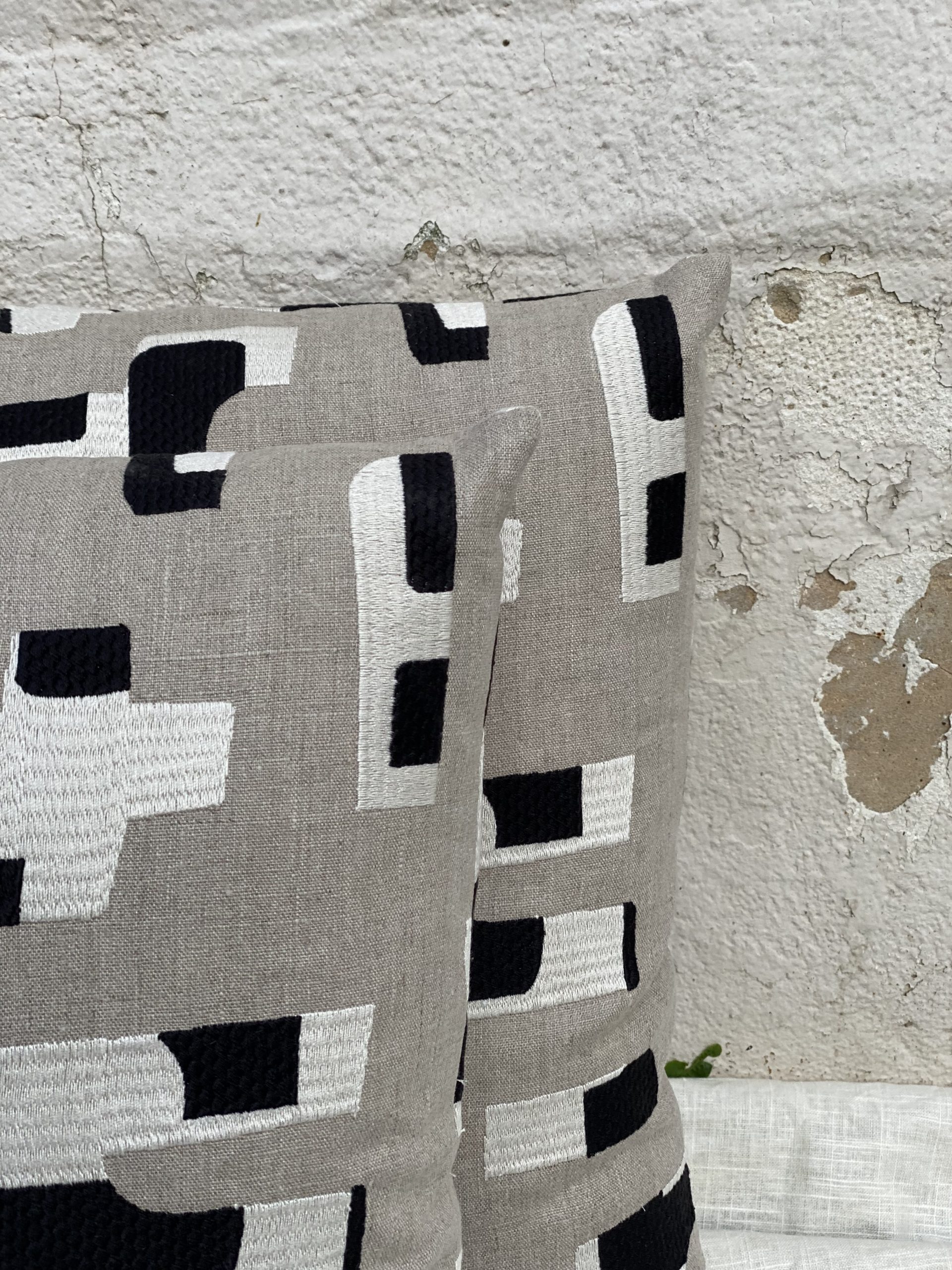 Embroidered Linen Pillows