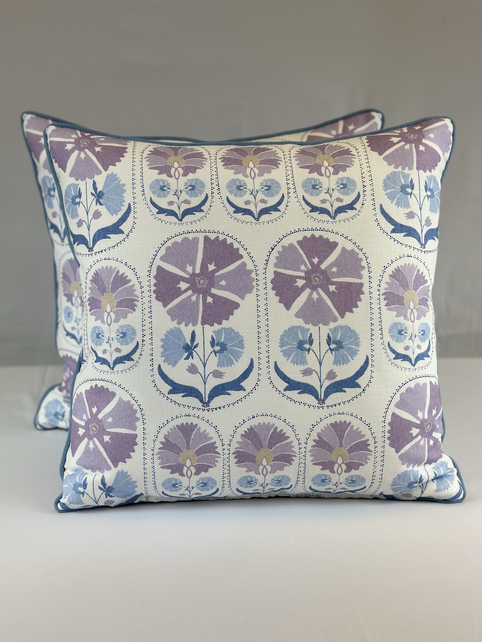 Schumacher Anjuna Floral Linen Print Pillows