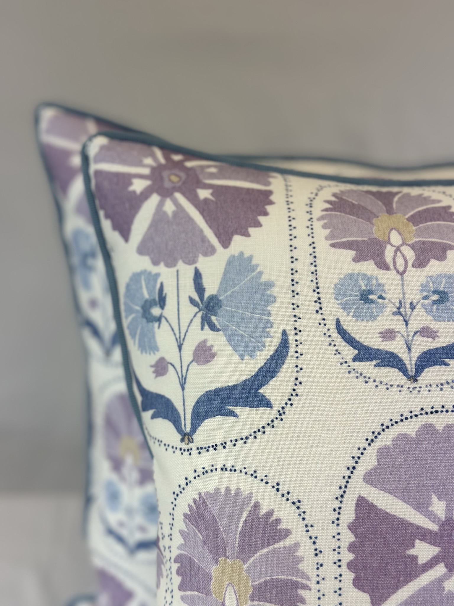 Schumacher Anjuna Floral Linen Print Pillows