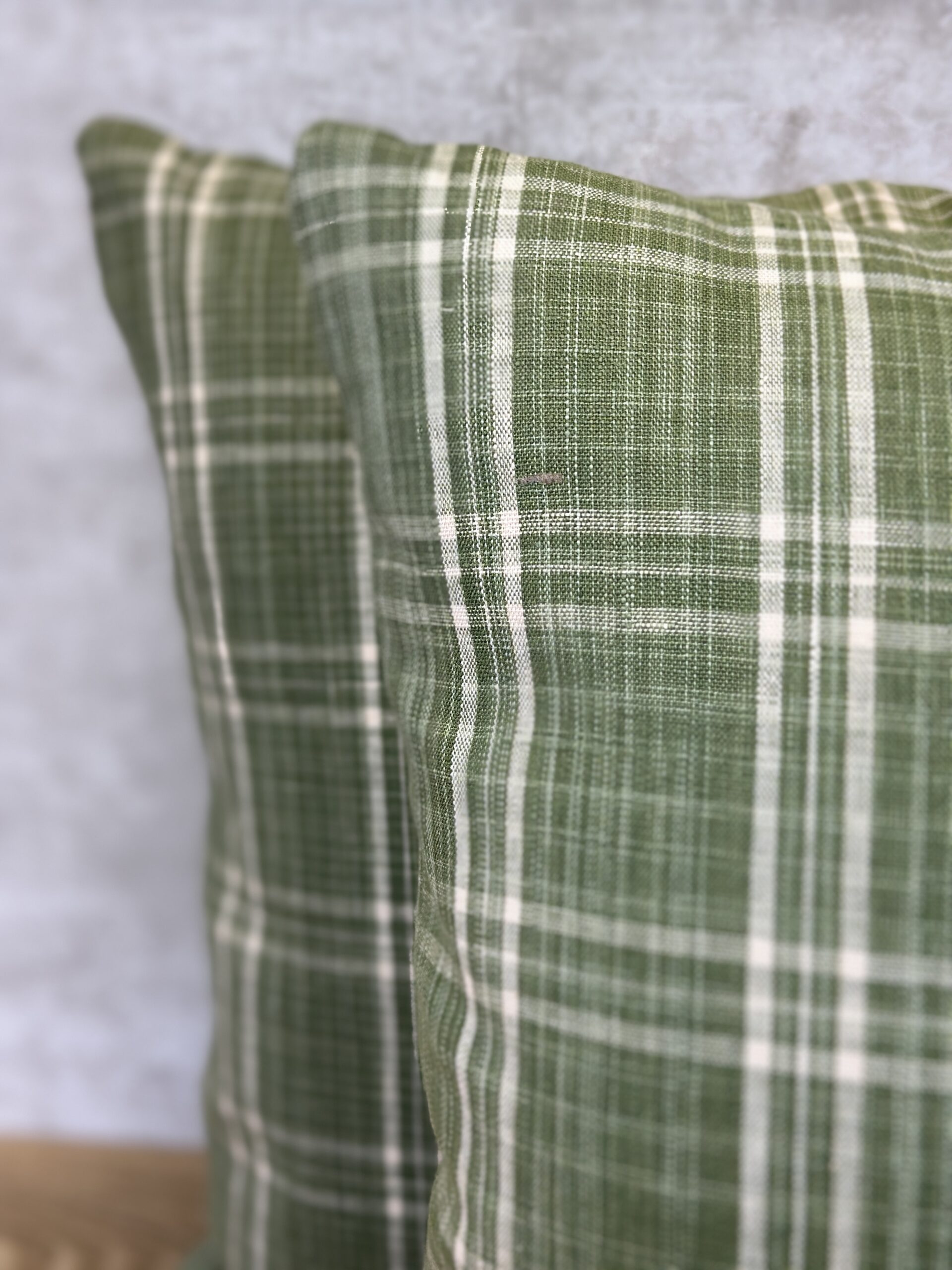 Ian Sanderson Peverell Check Comfrey Pillows