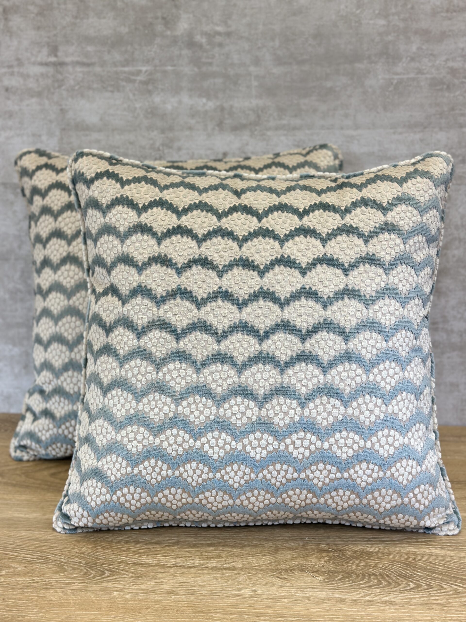 Schumacher Pollen Cut Velvet Pillows