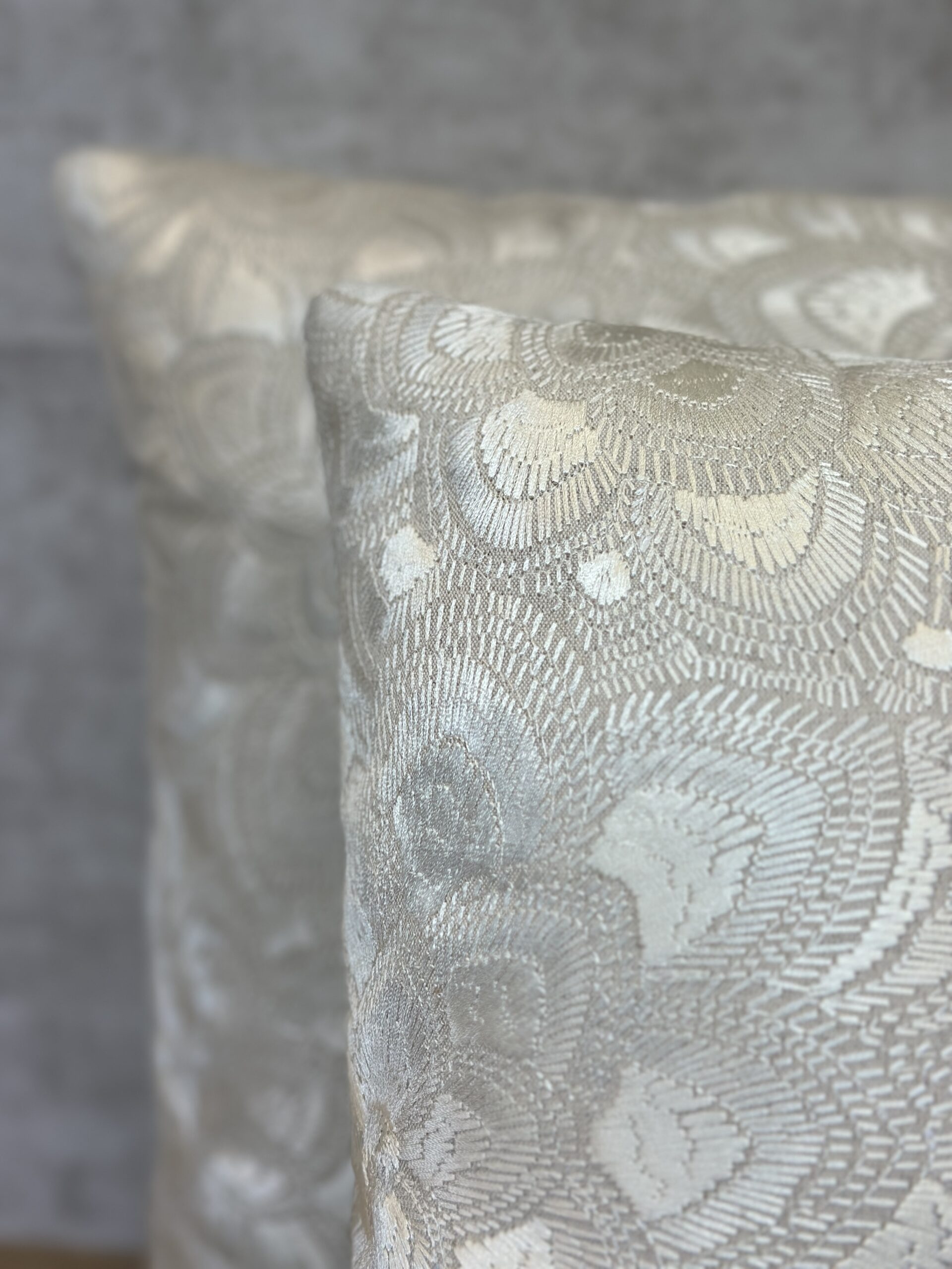 Schumacher Lotus Embroidery Pillows